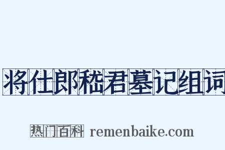 将仕郎嵇君墓记组词是什么意思的图片